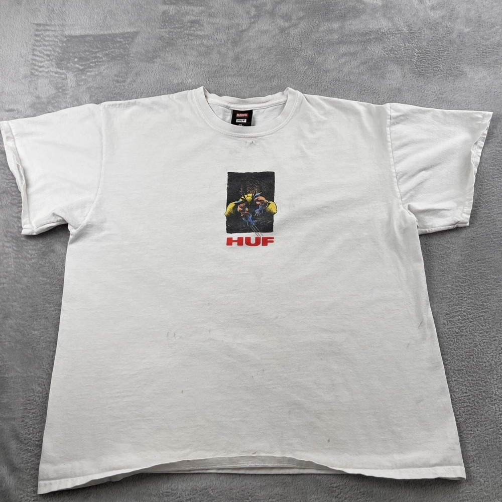 HUF x Marvel Wolverine Graphic T Shirt XL White Men X Men Skate Streetwear Tee